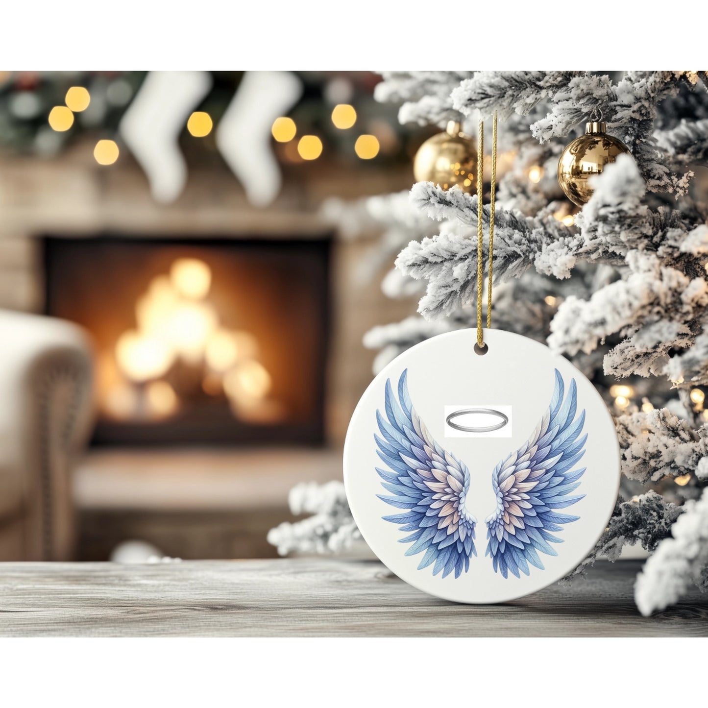 Personalised Pet Memorial Ornament – Ceramic Angel Wings & Halo