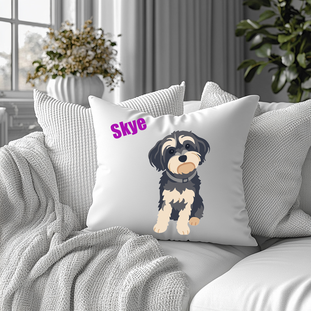 Personalised Vector Pet Illustration Cushion Cover