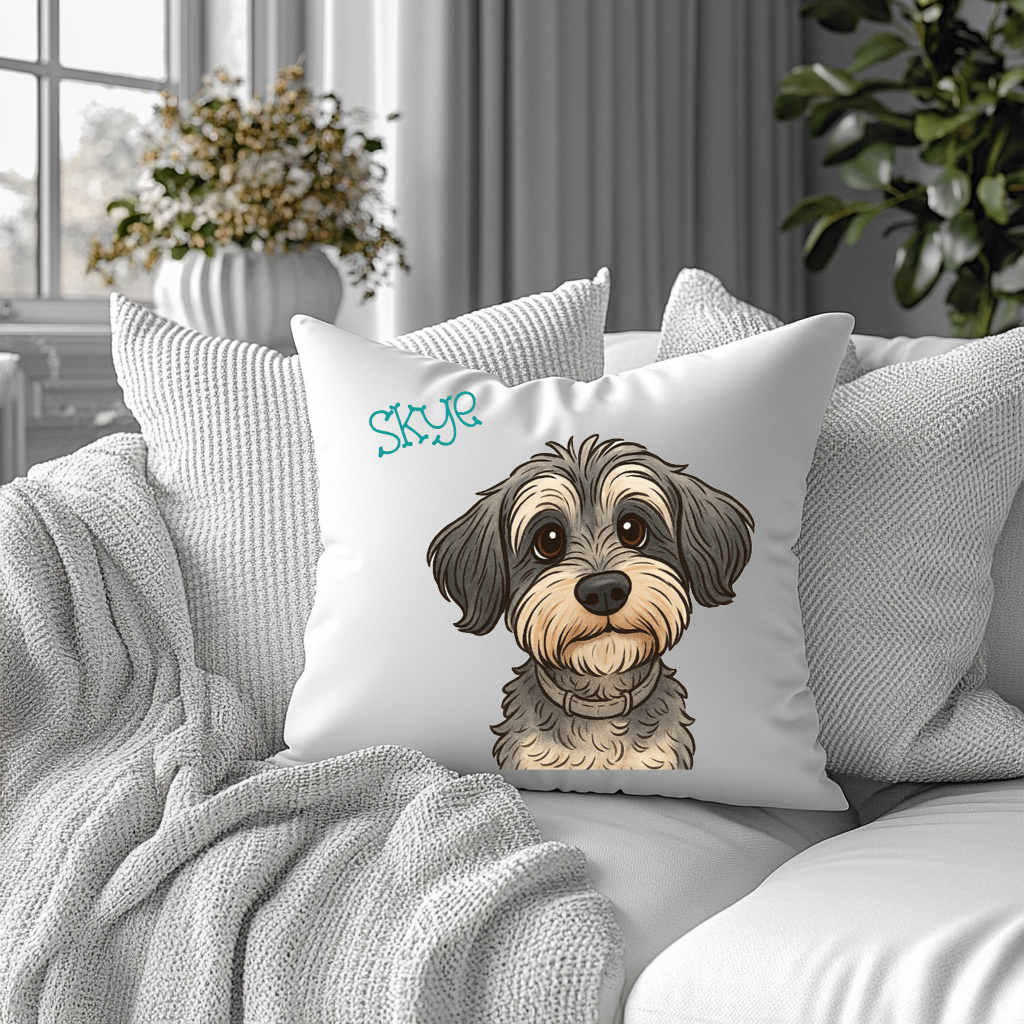 Personalised Storybook Pet Whimsical Illustration Cushion Cover