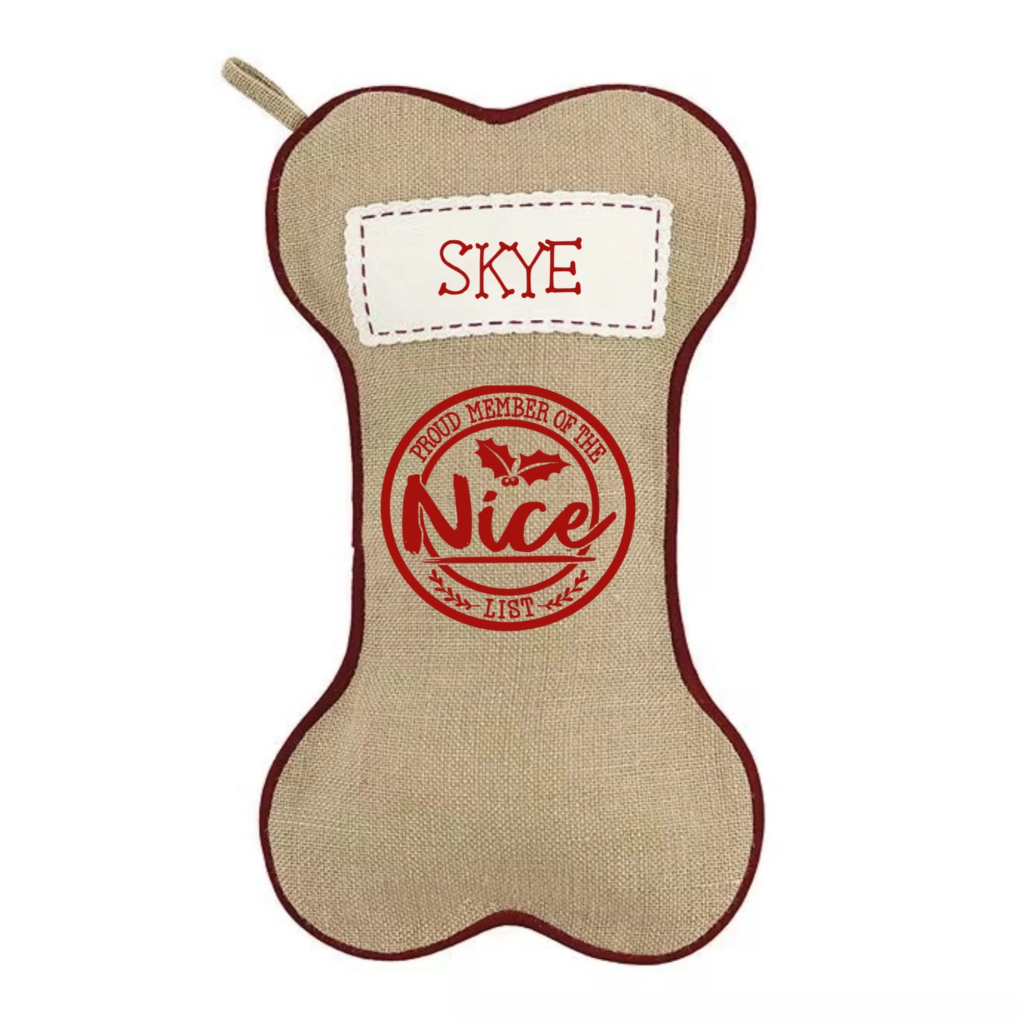 Personalised Dog Bone Christmas Stocking - PRE-ORDER