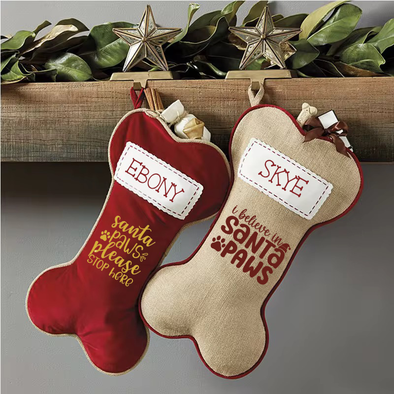 Personalised Dog Bone Christmas Stocking - PRE-ORDER