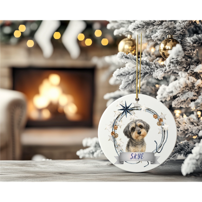 Personalised Ceramic Water Colour Pet Christmas Ornament
