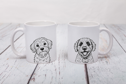 Personalised Colouring Book Pet Illustration Mug