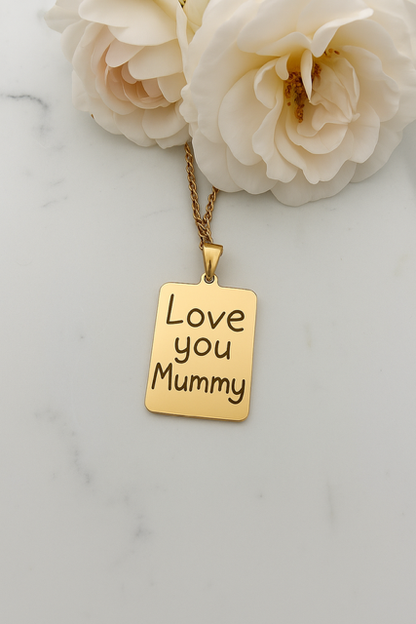 Personalised Handwriting Rectangle Necklace