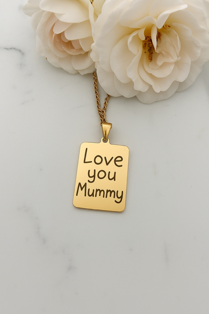 Personalised Handwriting Rectangle Necklace