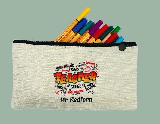 Personalised Teacher Gift Set – Pencil Case & Jumbo Paperclip – End of Year Thank You