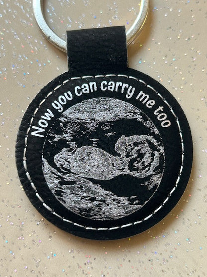 👶 Personalised Baby Ultrasound Keyring – Laser Engraved