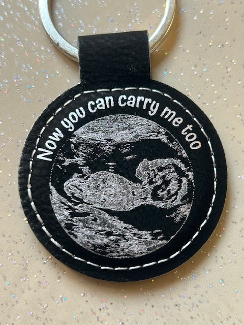 👶 Personalised Baby Ultrasound Keyring – Laser Engraved