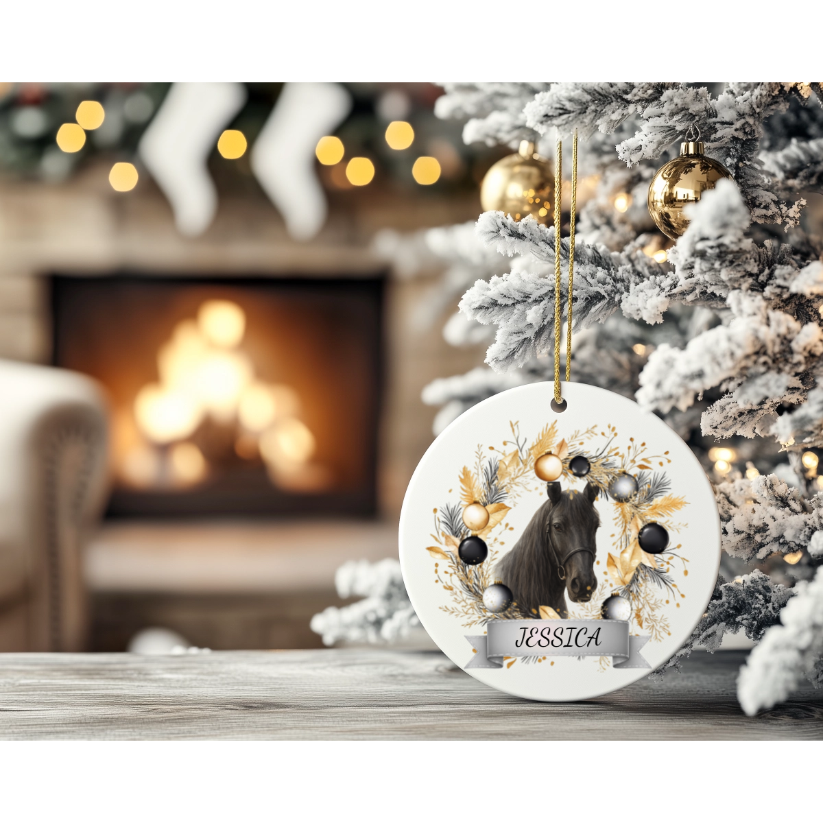 Personalised Ceramic Water Colour Pet Christmas Ornament