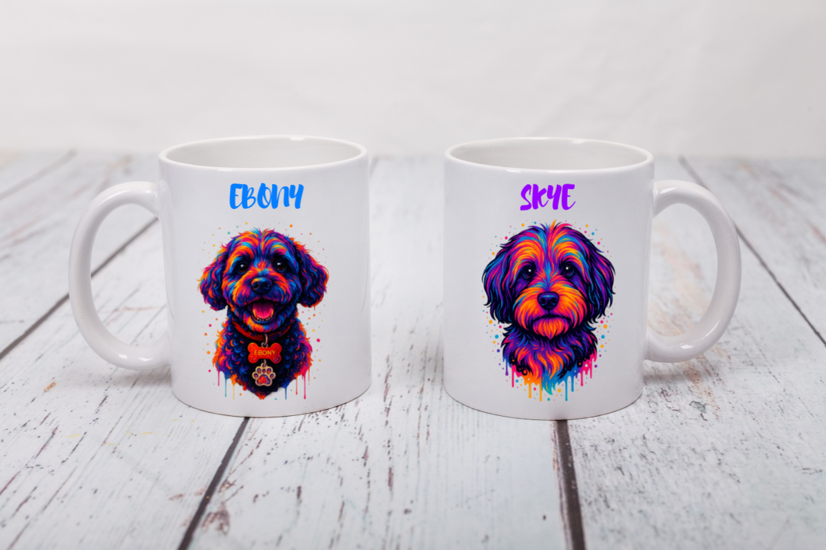 Personalised Neon Pop Art Pet Mug