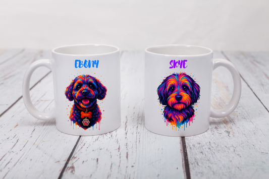 Personalised Neon Pop Art Pet Mug