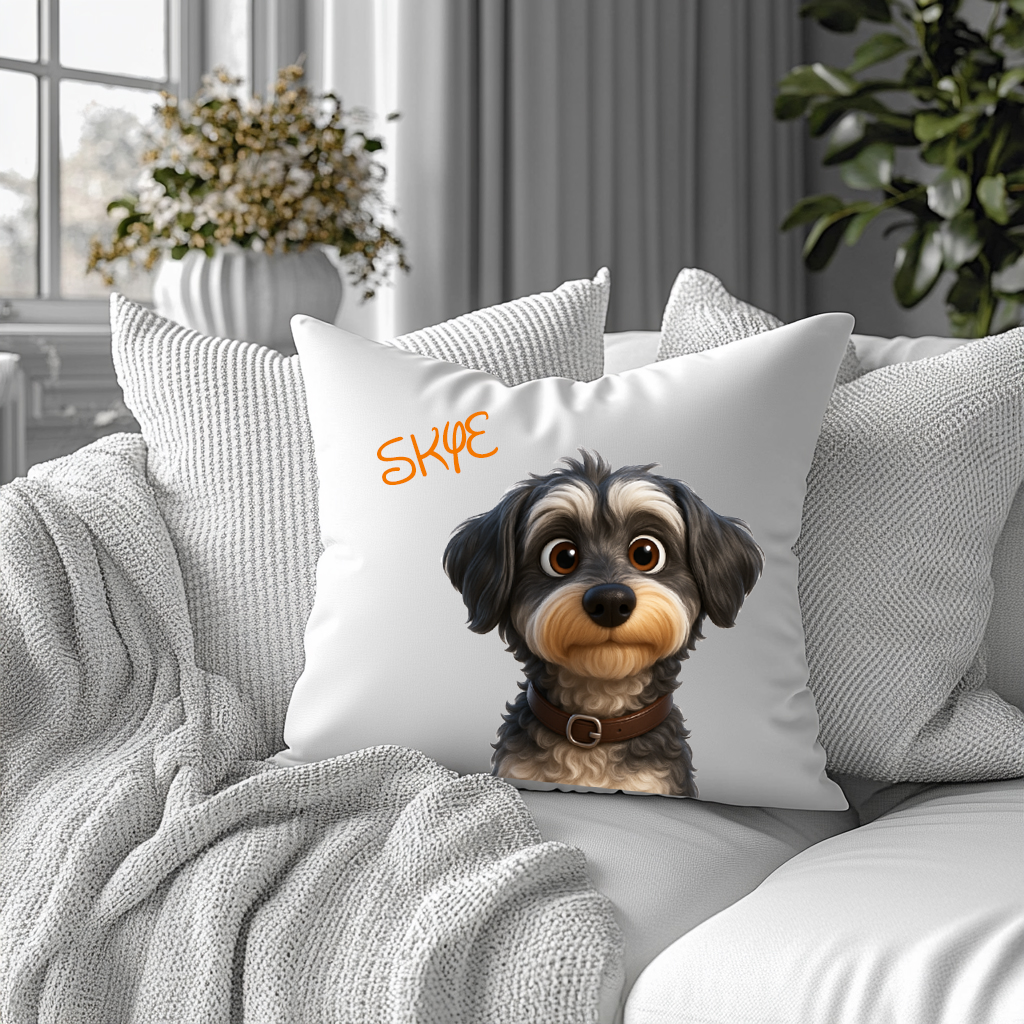 Personalised 3D Character Pet Illustration Cushion Cover