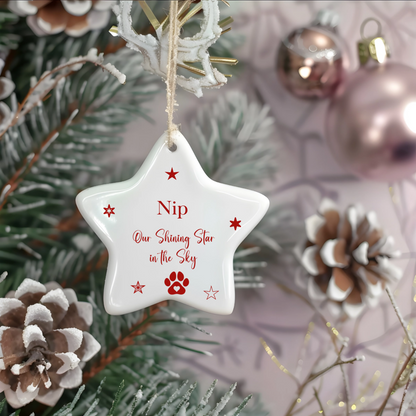 Personalised Pet Memorial Star Ornament – Ceramic Keepsake