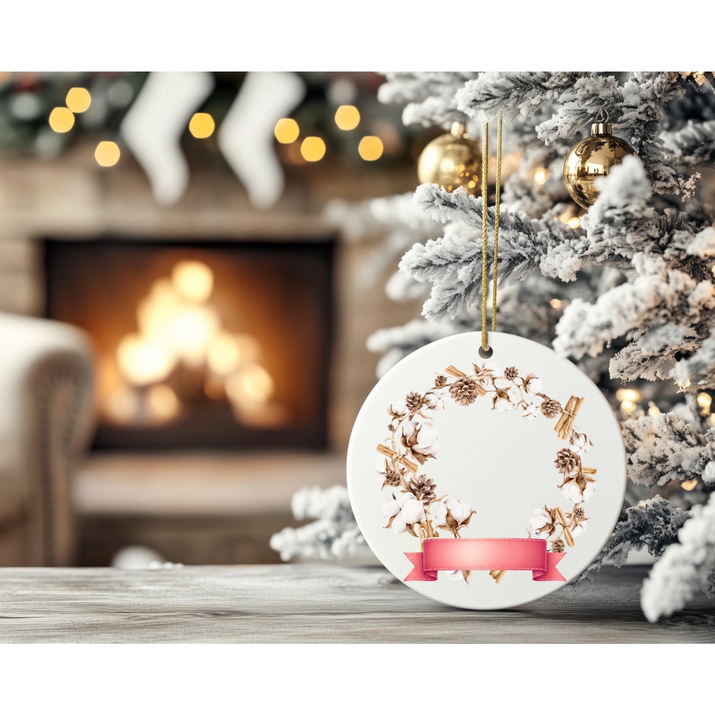 Personalised Ceramic Water Colour Pet Christmas Ornament