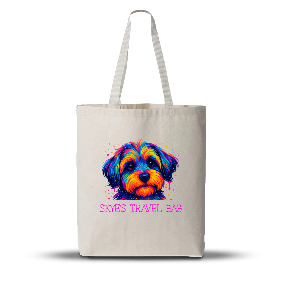 Personalised Neon Pop Art Pet Tote Bag